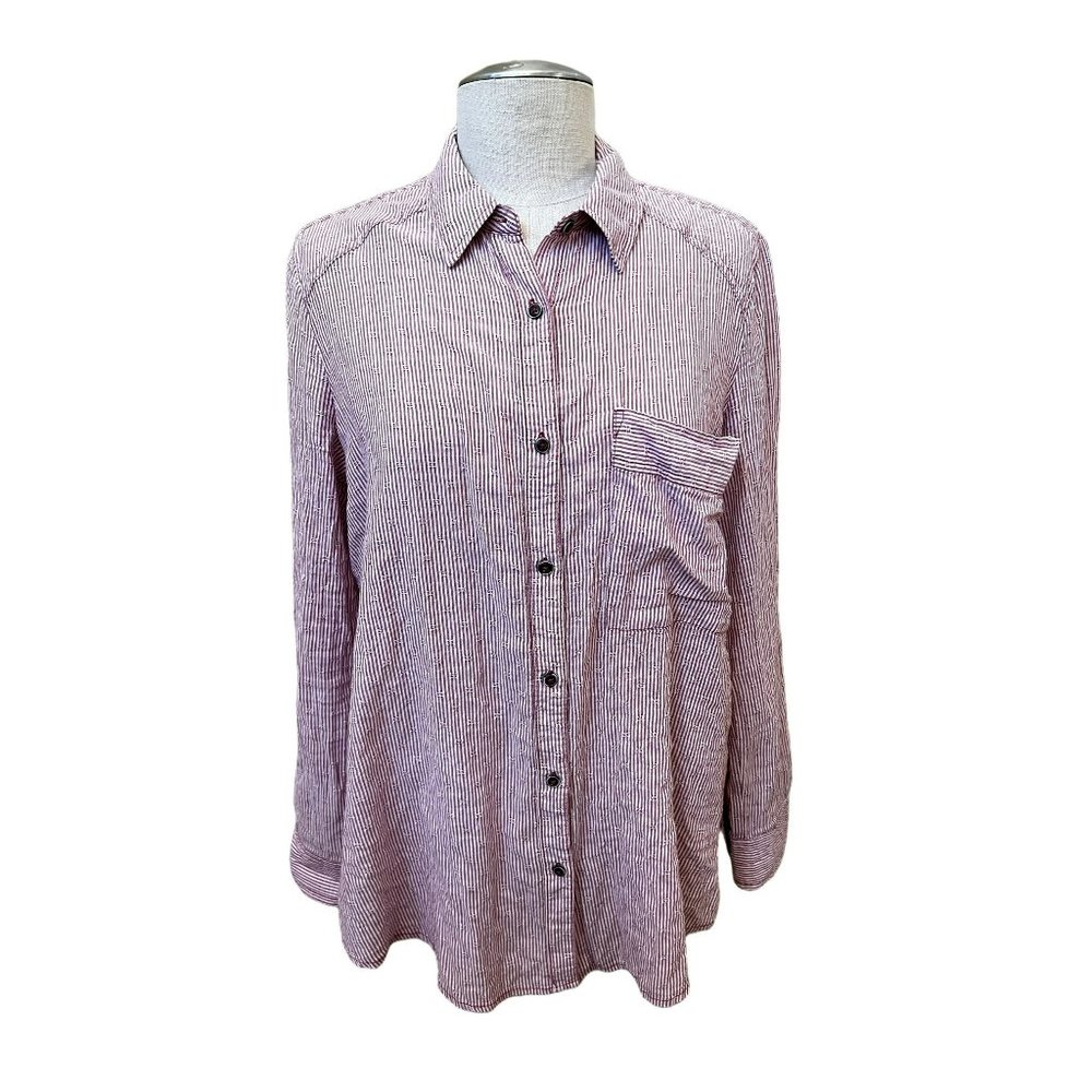FREE PEOPLE Women's Shirt Button Down Striped Long Sleeve Size SMALL